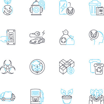 Conservation Linear Icons Set. Biodiversity, Habitat, Preservation, Sustainability, Ecosystem, Conservationist, Recycling Line Vector And Concept Signs. Restoration,environment,wildlife Outline