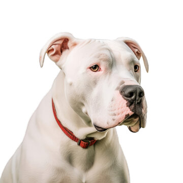 A white dog, dogo argentino