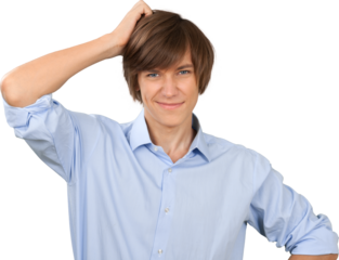 Young man in dress shirt