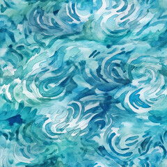 Fototapeta na wymiar MOZANI STUDIO REPEATING SEAMLESS TEXTURE Water Color Inspiration Swirling Water Wash Ocean