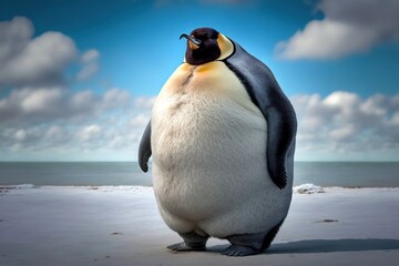 Very fat penguin, created with Generative AI technology