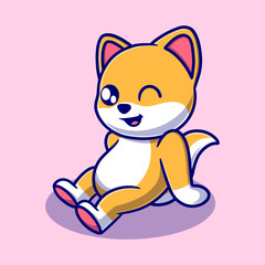 Free vector cute enjoy dog cartoon icon illustration. animal icon concept isolated. flat cartoon style
