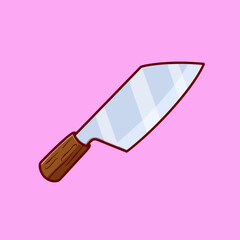 Free vector knife cartoon icon illustration. animal food icon concept isolated. flat cartoon style