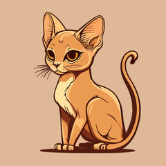 Cute cartoon cat. Vector illustration for t-shirt print.