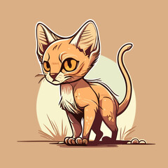 Cute cartoon cat. Vector illustration for t-shirt print.