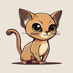 Cute cartoon cat. Vector illustration for t-shirt print.
