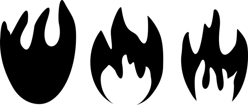 Silhouette: Set Feuer Vektoren