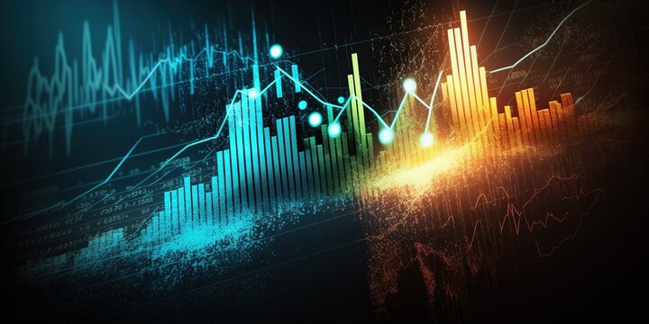 Business graph design and color blue and orange