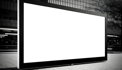 Blank outdoor Event advertisment screen for marketing purpose, Empty LED screen for event advertisment, white LED screen mockup, generative ai	
