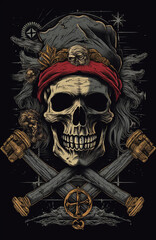 Fototapeta premium pirates theme graphic design