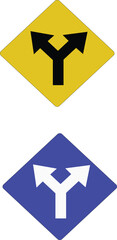 Road Fork Sign in two different colors suitable for many uses 