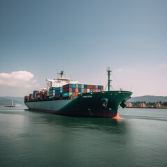 global business commercial trade logistics transportation container cargo ship. generative ai