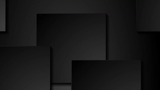 Minimal black squares abstract geometric tech background. Seamless looping motion design. Video animation Ultra HD 4K 3840x2160