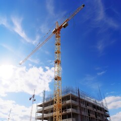 big crane and building construction. generative ai