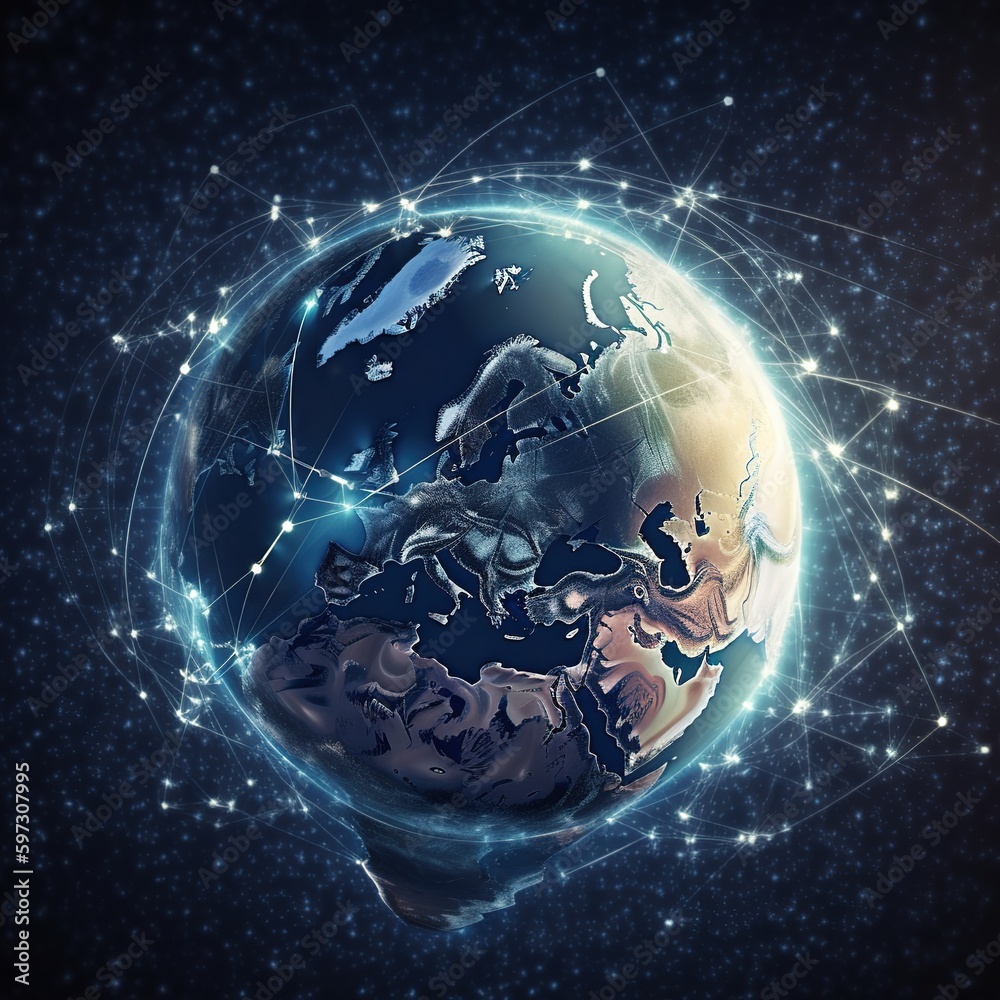 Poster metaverse technology network global virtual internet world connection digital communication and glob