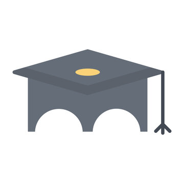 Graudation Hat Flat Icon