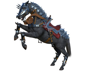 Rearing horse in armor. © Wander