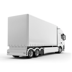 Semi-trailer truck isolated on white background. generative ai