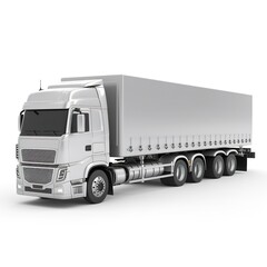 Semi-trailer truck on a white background, isolated. generative ai