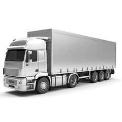 Obraz na płótnie Canvas Semi-trailer truck on a white background, isolated. generative ai
