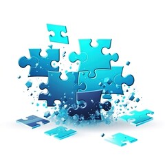 jigsaw puzzles. concept metaphor. Concept of a creative idea, connection, challenge, and joining us. generative ai