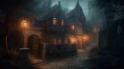  old castle in the night