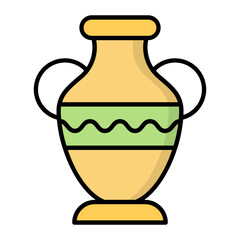 Antique Vase Line Color Icon