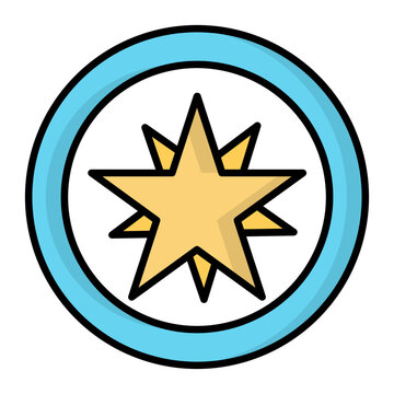 Wind Rose Line Color Icon