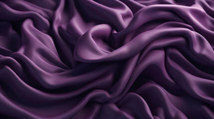Velvety Purple Fabric Ripples Generative AI - obrazy, fototapety, plakaty