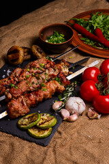 shish kebab on the grill