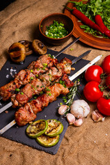 shish kebab on the grill