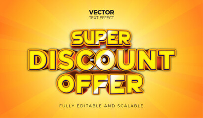 super discount offer 3d vector text style