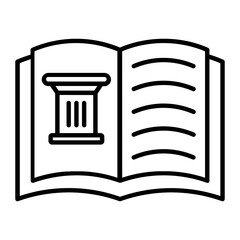 History Book Thin Line Icon