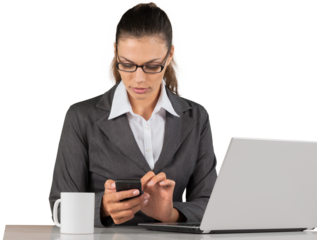 Portrait of a Businesswoman Using Smartphone