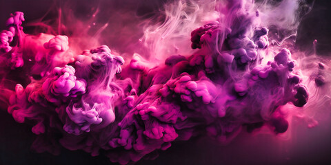 purple smoke and particles on a dark surface
