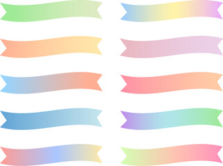 パステル調のカラフルなリボンのベクター素材