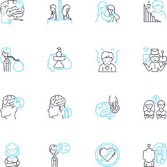 Social science linear icons set. Anthropology, Sociology, Psychology, Economics, Political science, History, Geography line vector and concept signs. Demography,Anthropometry,Ethnography outline