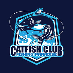 Catfish Fishing Club Logo Vector Design