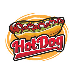 Hotdog Logo Mascot Design hotdog sandwich logo design