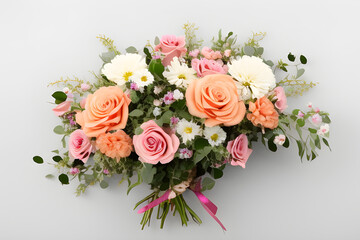 Bouquet of flowers on a white background