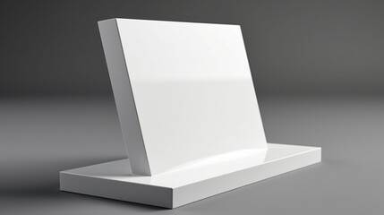 Modern white tabletop sign holder mockup for sleek branding look. Generative AI