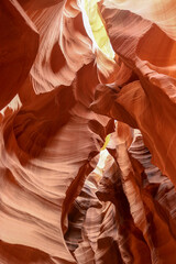 Upper Antelope slot canyon at Navajo Parks and Recreation on Navajo Land near Page Arizona