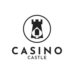 Castle King and Poker logo design concept