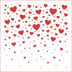 Texture with love hearts for design. Heart for Valentines Day, Composition for greeting card.