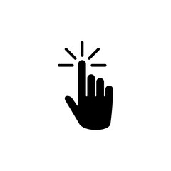 hand click icon vector. clicking finger icon. pointer icon