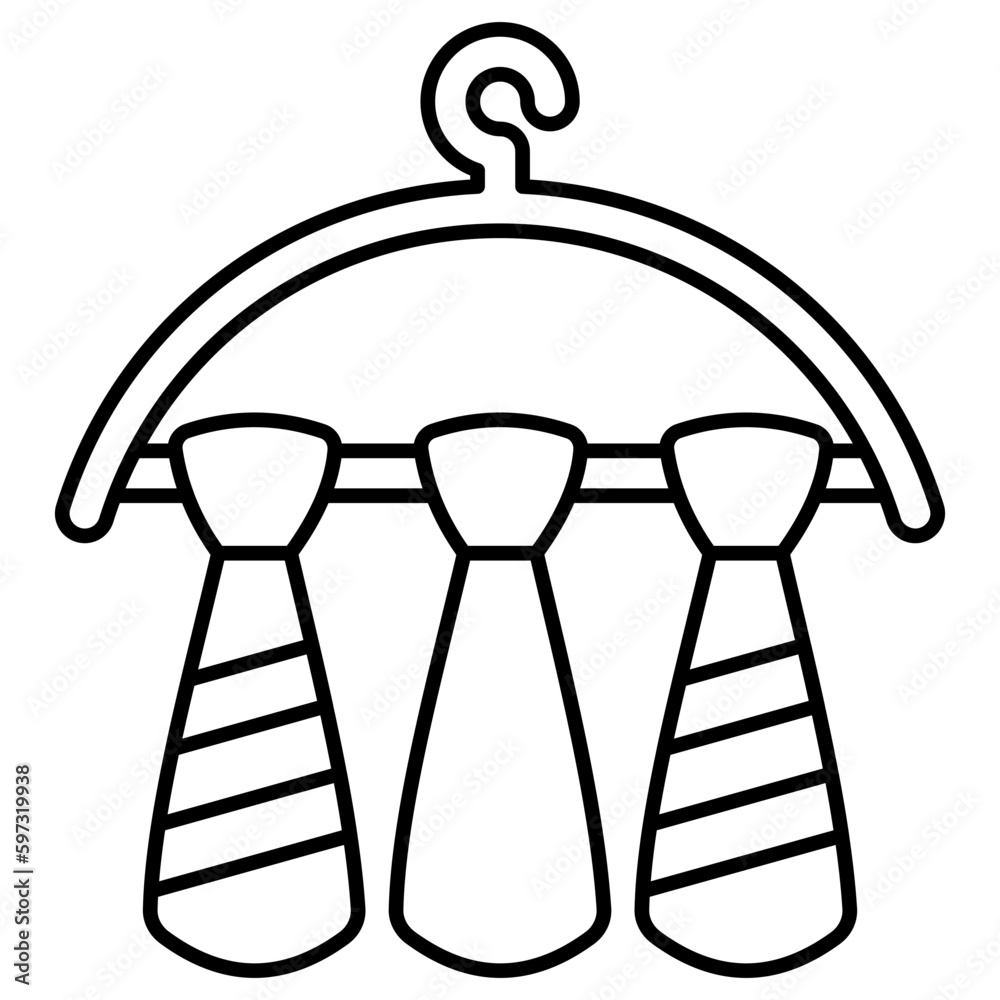 Canvas Prints Editable design icon of tie hanger 