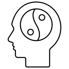 An editable design icon of yin yang