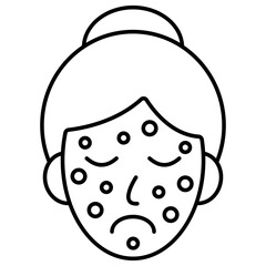 A premium download icon of acne face