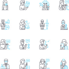 Creative concepts linear icons set. imagination, innovation, creativity, originality, vision, inspiration, exploration line vector and concept signs. experimentation,brainstorming,ideation outline