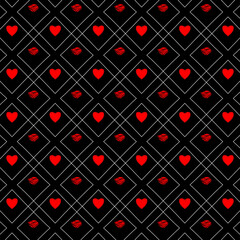 red and black background heart pattern 